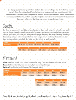 Preview: Lotte und Ludwig Papierschnittmuster  Klüngelbux Damen 34-52